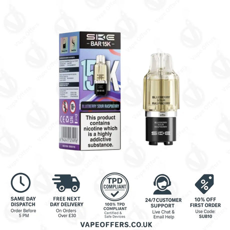 SKE Bar 15K Blueberry Sour Raspberry Refill Pods