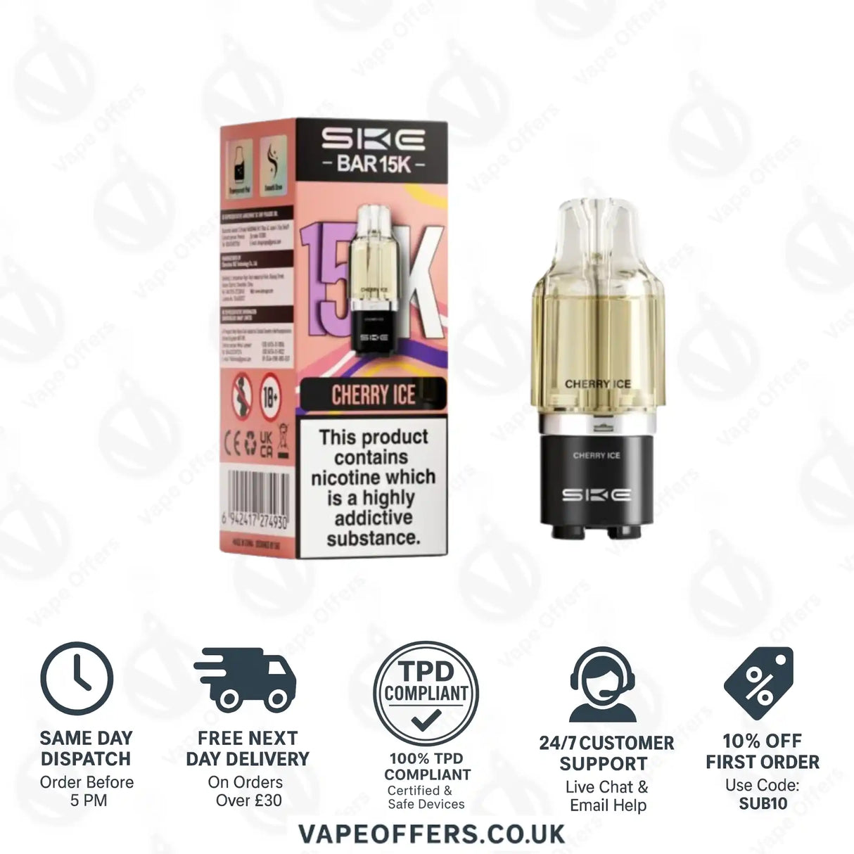 SKE Bar 15K Cherry Ice Refill Pods