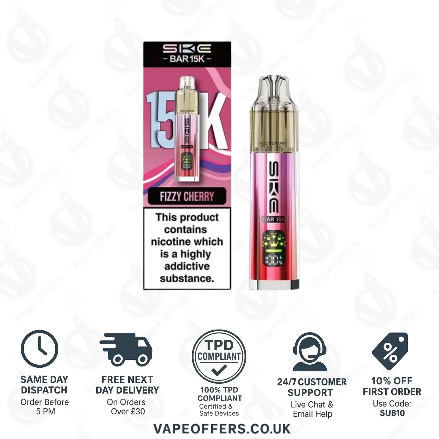 SKE Bar 15K Fizzy Cherry Prefilled Pod Kit 