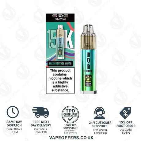 SKE Bar 15K Fresh Menthol Mojito Prefilled Pod Kit
