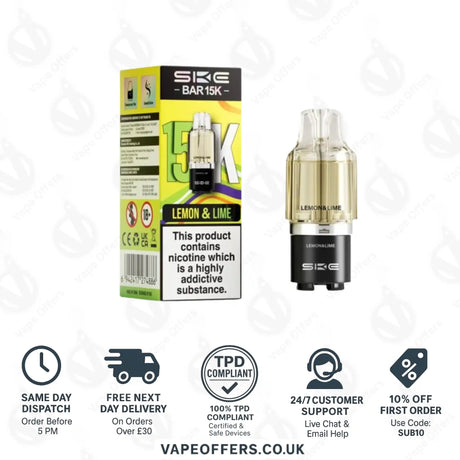 SKE Bar 15K Lemon & Lime Refill Pods