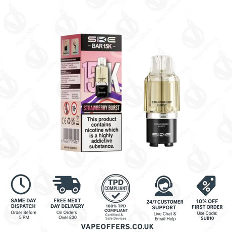 SKE Bar 15K Strawberry Burst Refill Pods