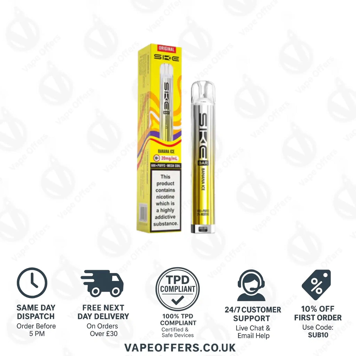 SKE Bar 600 Prefilled Pod Kit Banana Ice