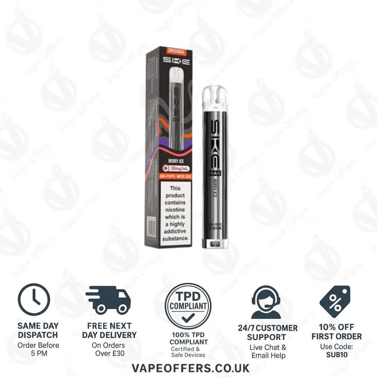 SKE Bar 600 Prefilled Pod Kit Berry Ice