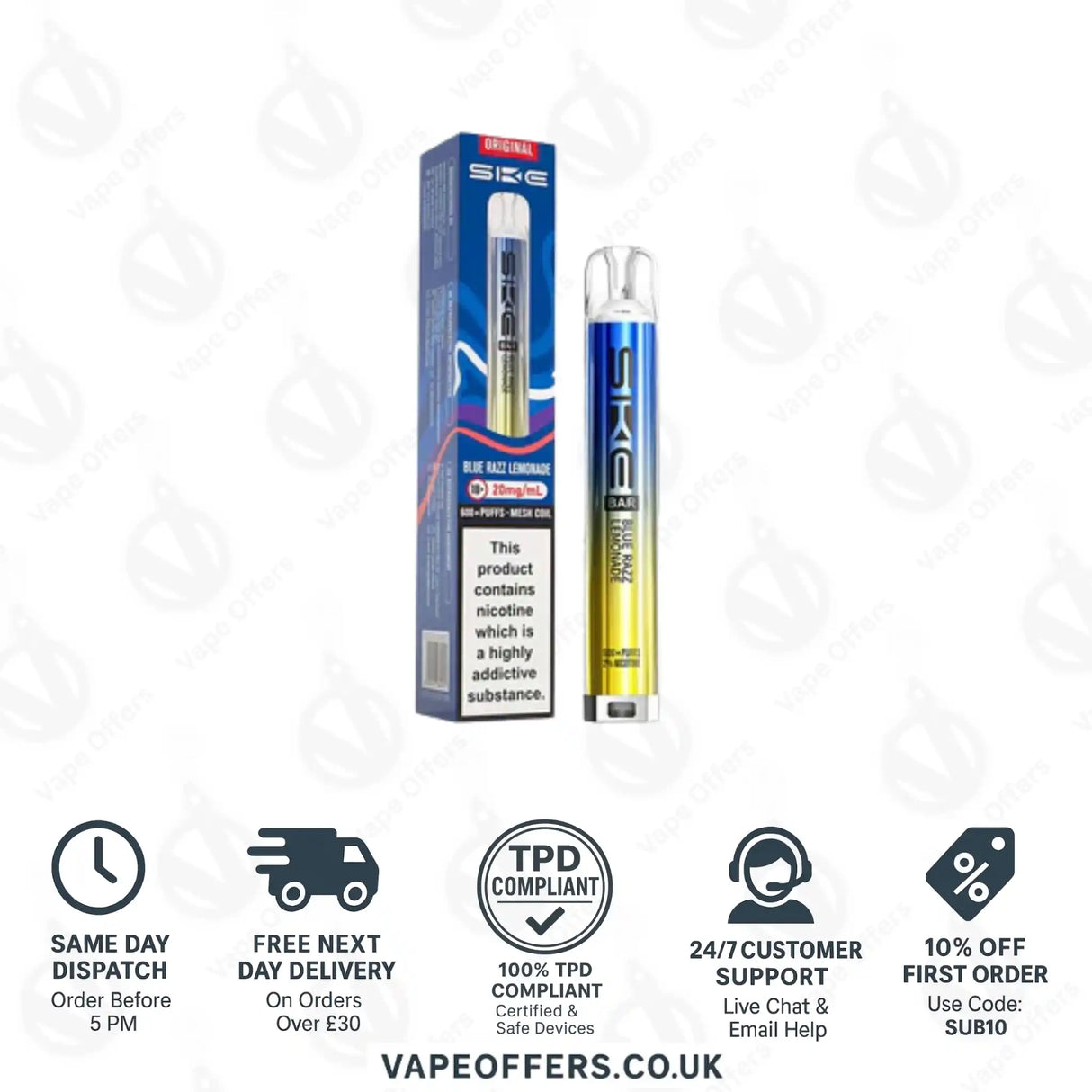 SKE Bar 600 Prefilled Pod Kit Blue Razz Lemonade