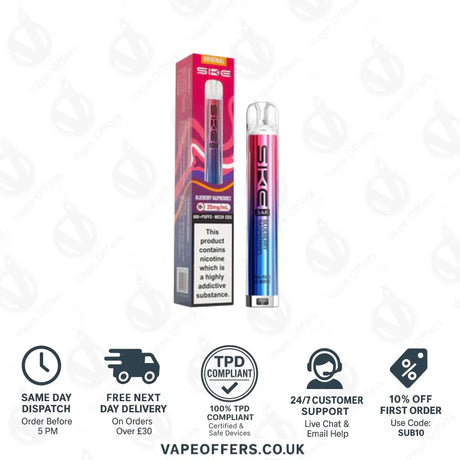 SKE Bar 600 Prefilled Pod Kit Blueberry Raspberry