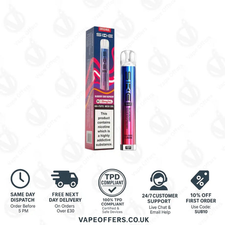 SKE Bar 600 Prefilled Pod Kit Blueberry Sour Raspberry