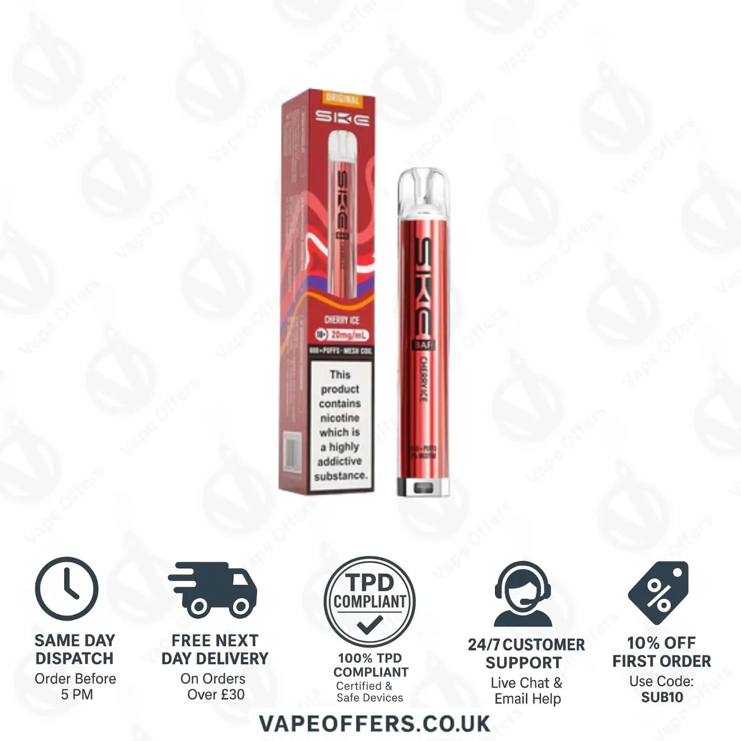 SKE Bar 600 Prefilled Pod Kit Cherry Ice 