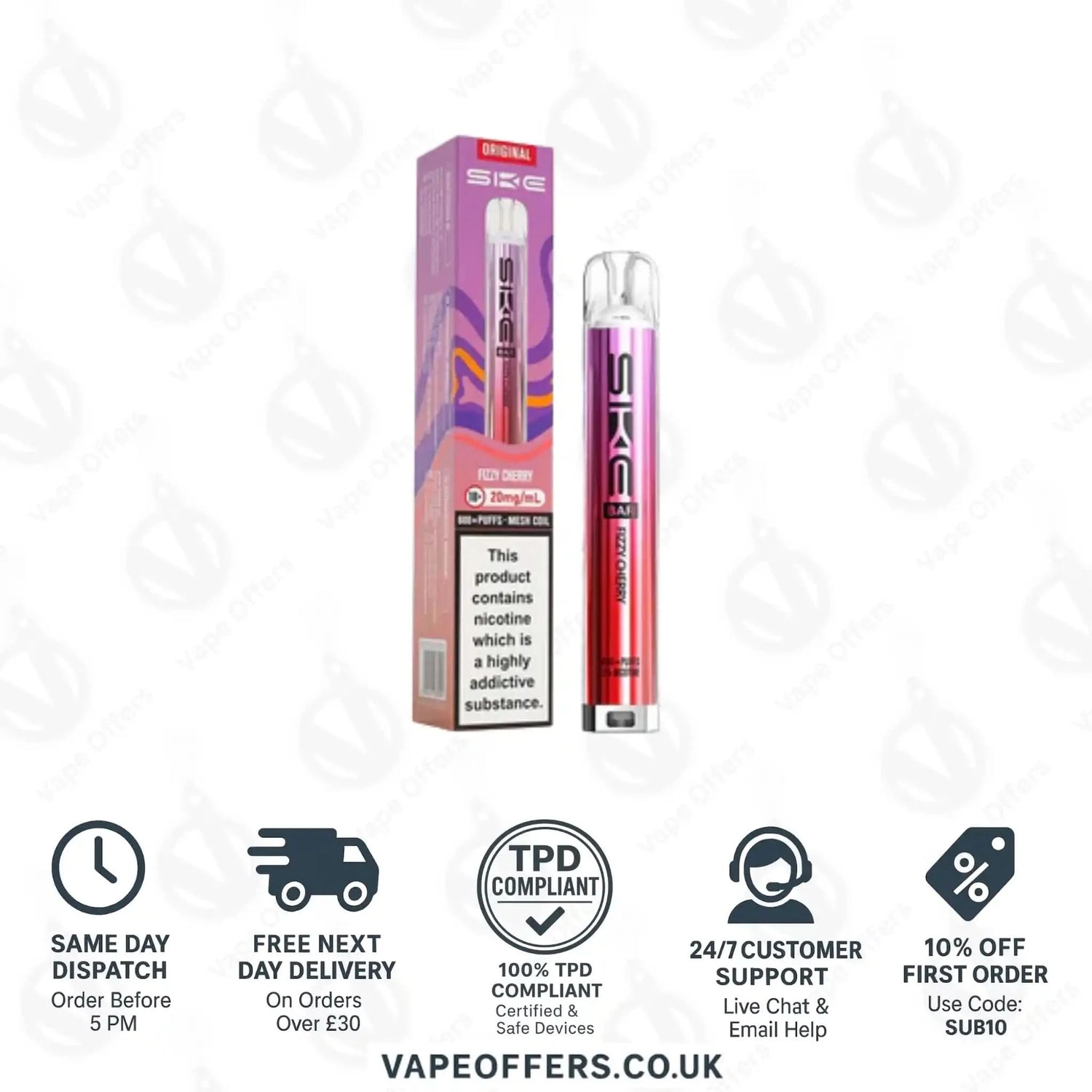 SKE Bar 600 Prefilled Pod Kit Fizzy Cherry 