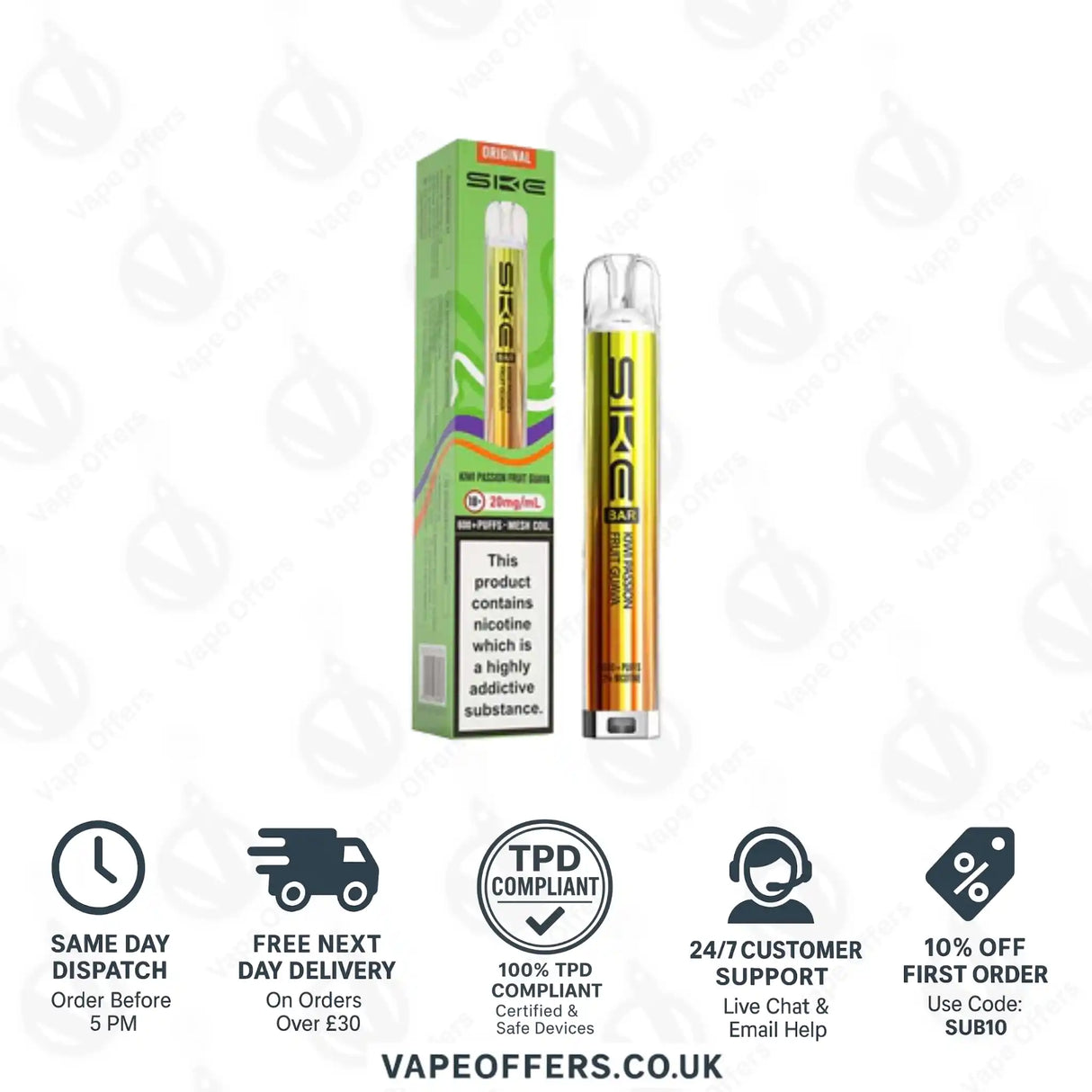 SKE Bar 600 Prefilled Pod Kit Kiwi Passion Fruit Guava