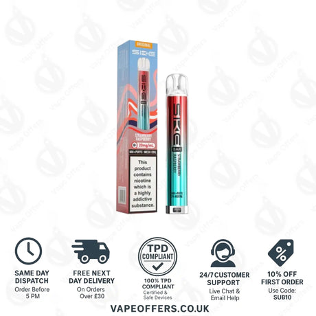 SKE Bar 600 Prefilled Pod Kit Strawberry Raspberry