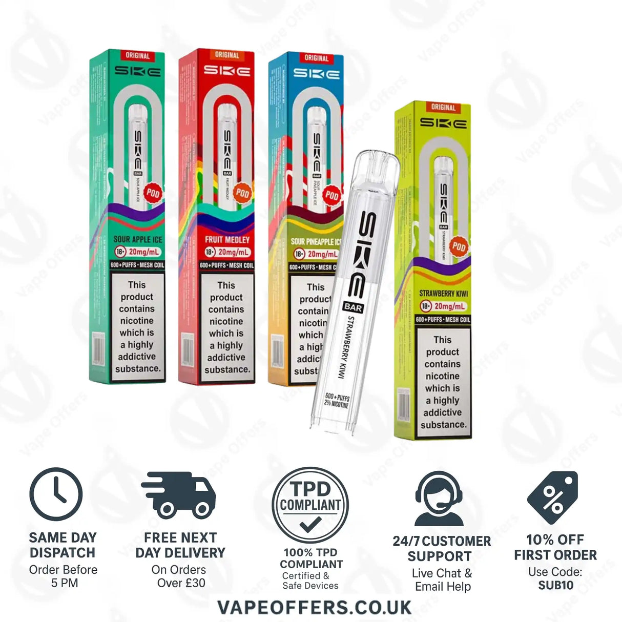 SKE Bar 600 Prefilled Pods 