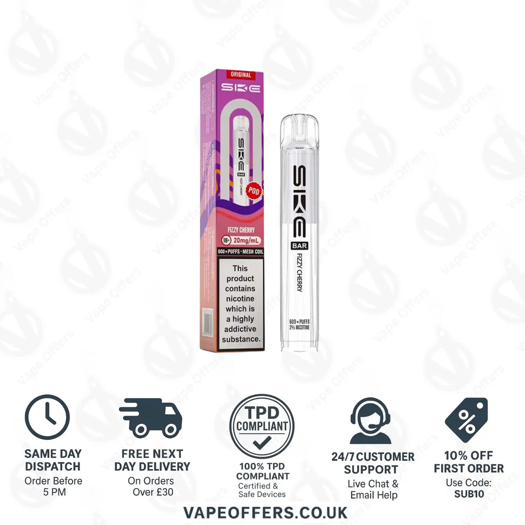 SKE Bar 600 Prefilled Pods Fizzy Cherry