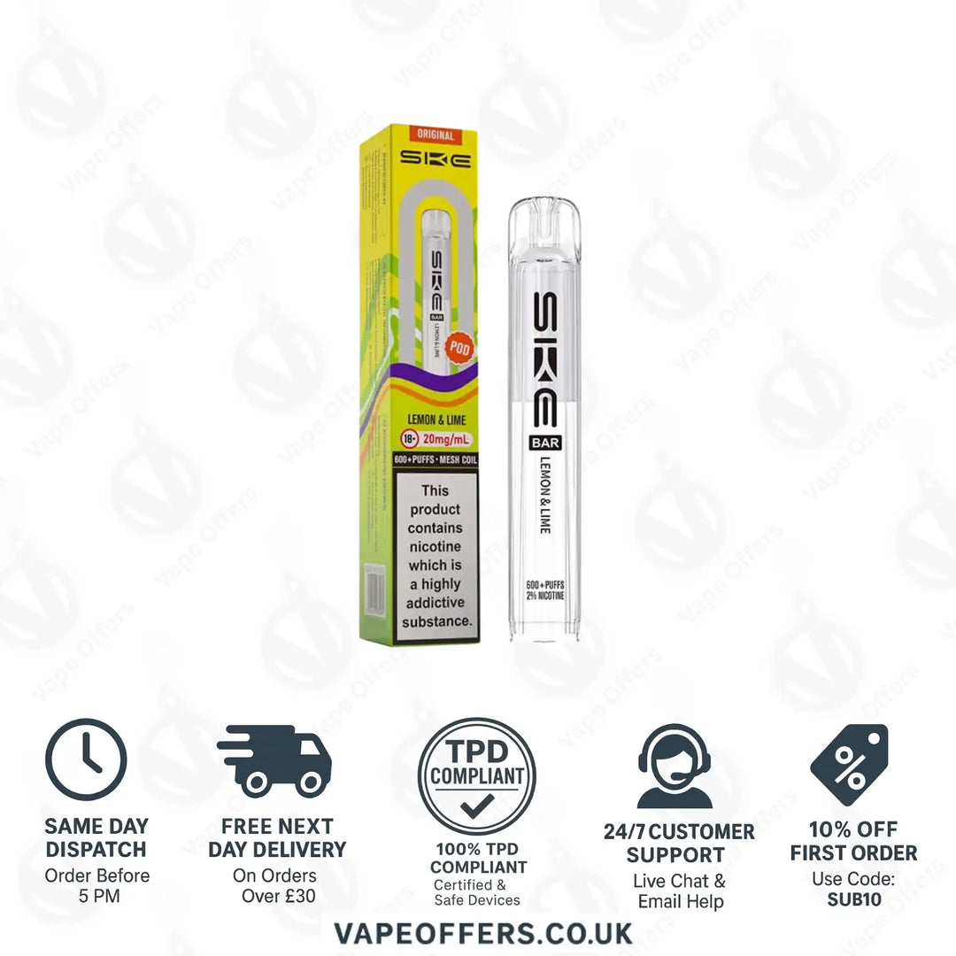 SKE Bar 600 Prefilled Pods Lemon & Lime