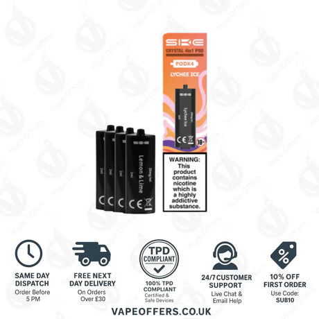 SKE Crystal 2400 4 in 1 Replacement Pods Lychee Ice