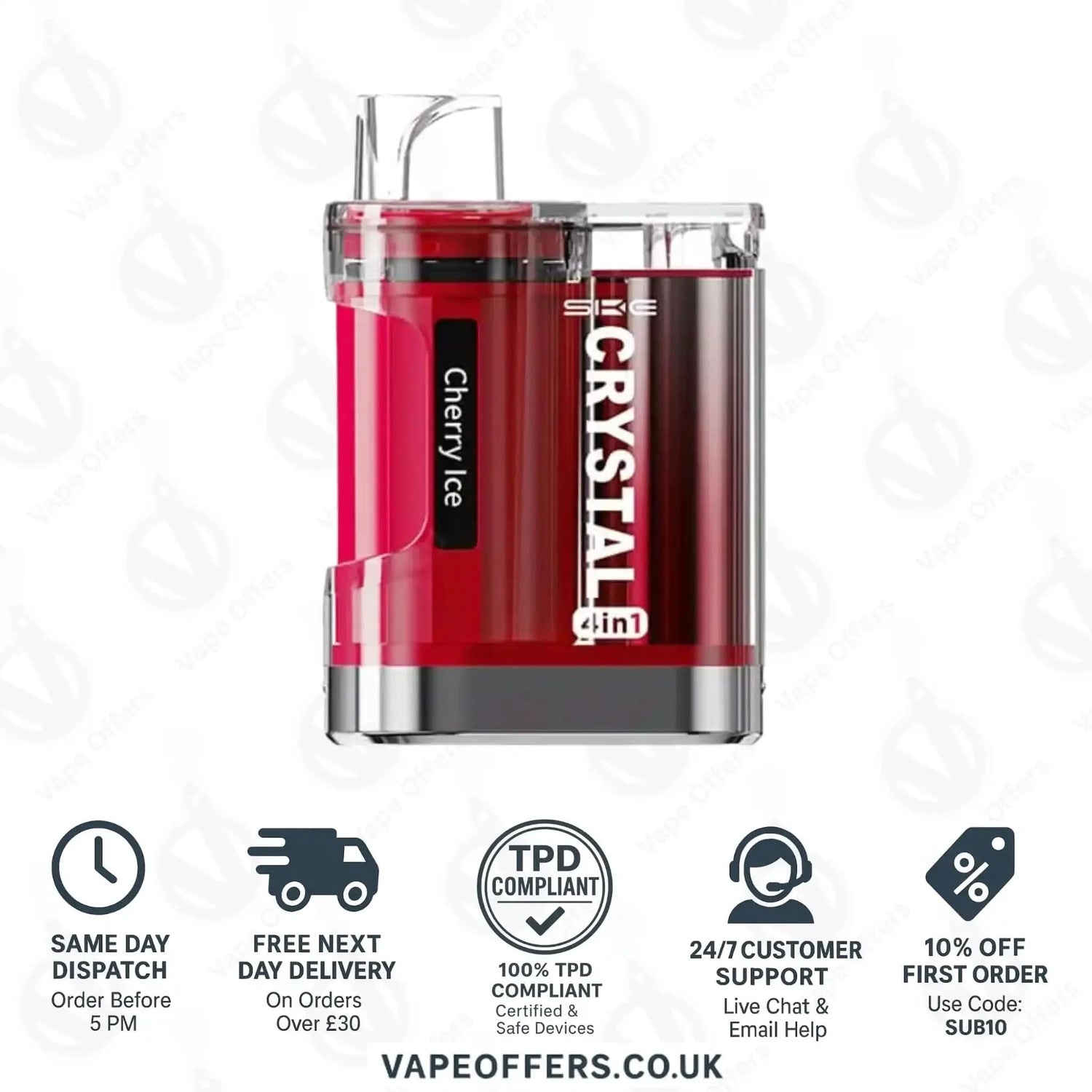 SKE Crystal 4-in-1 Prefilled Pod Kit Cherry Ice 