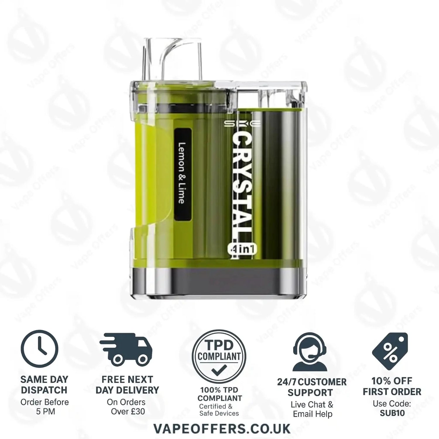 SKE Crystal 4-in-1 Prefilled Pod Kit Lemon & Lime 