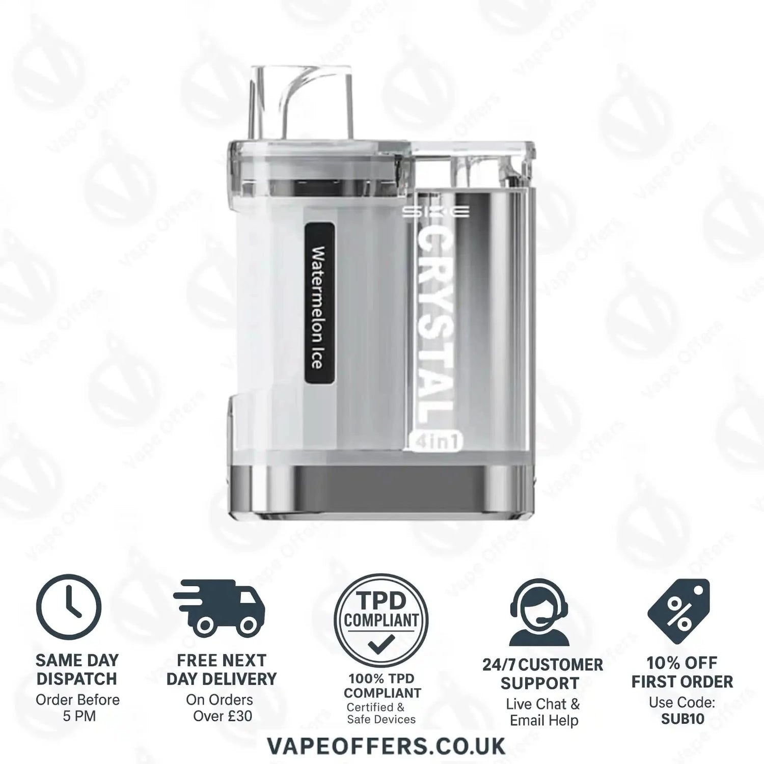 SKE Crystal 4-in-1 Prefilled Pod Kit Watermelon Ice 