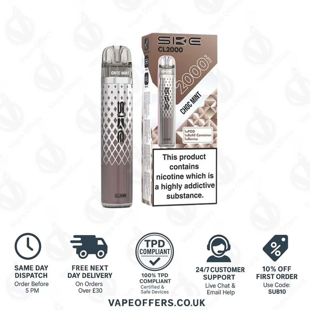 SKE Crystal CL2000 Prefilled Pod Kit Choc Mint