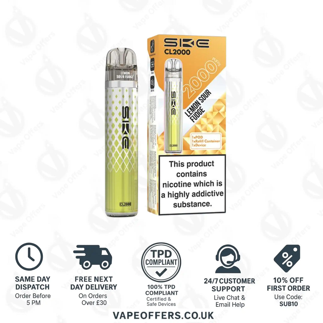 SKE Crystal CL2000 Prefilled Pod Kit Lemon Sour Fudge