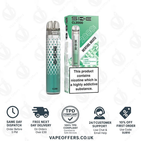 SKE Crystal CL2000 Prefilled Pod Kit Menthol Mojito