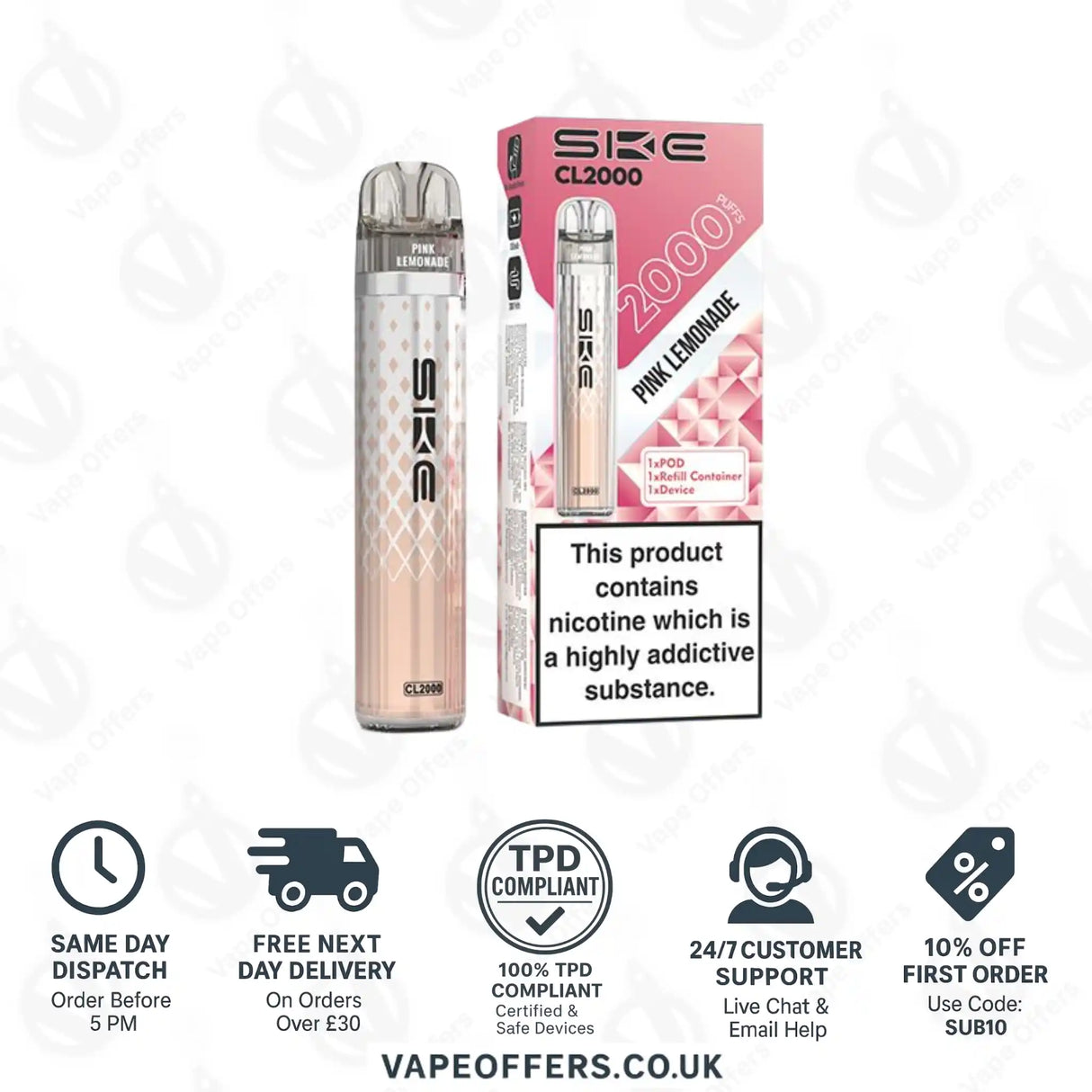 SKE Crystal CL2000 Prefilled Pod Kit Pink Lemonade