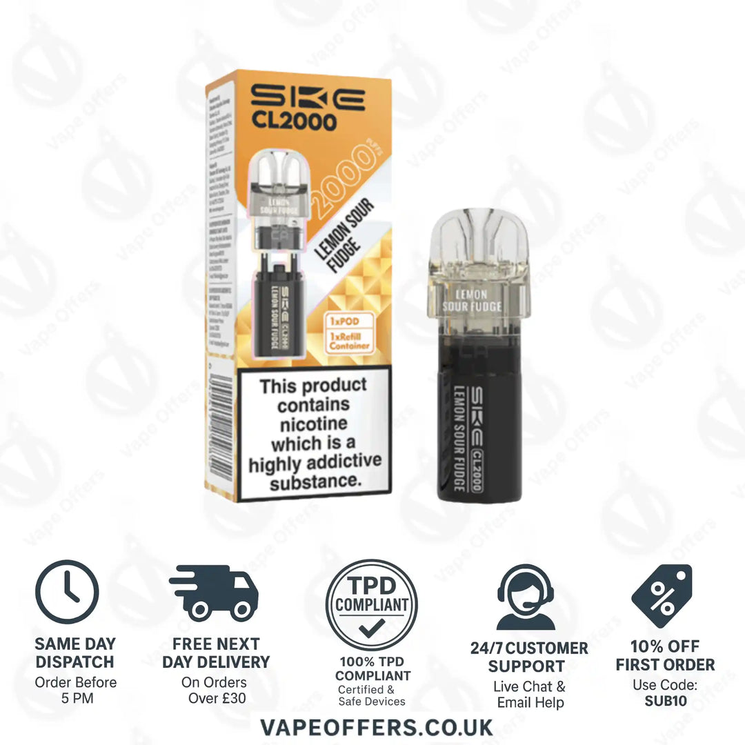 SKE Crystal CL2000 Prefilled Pod Lemon Sour Fudge
