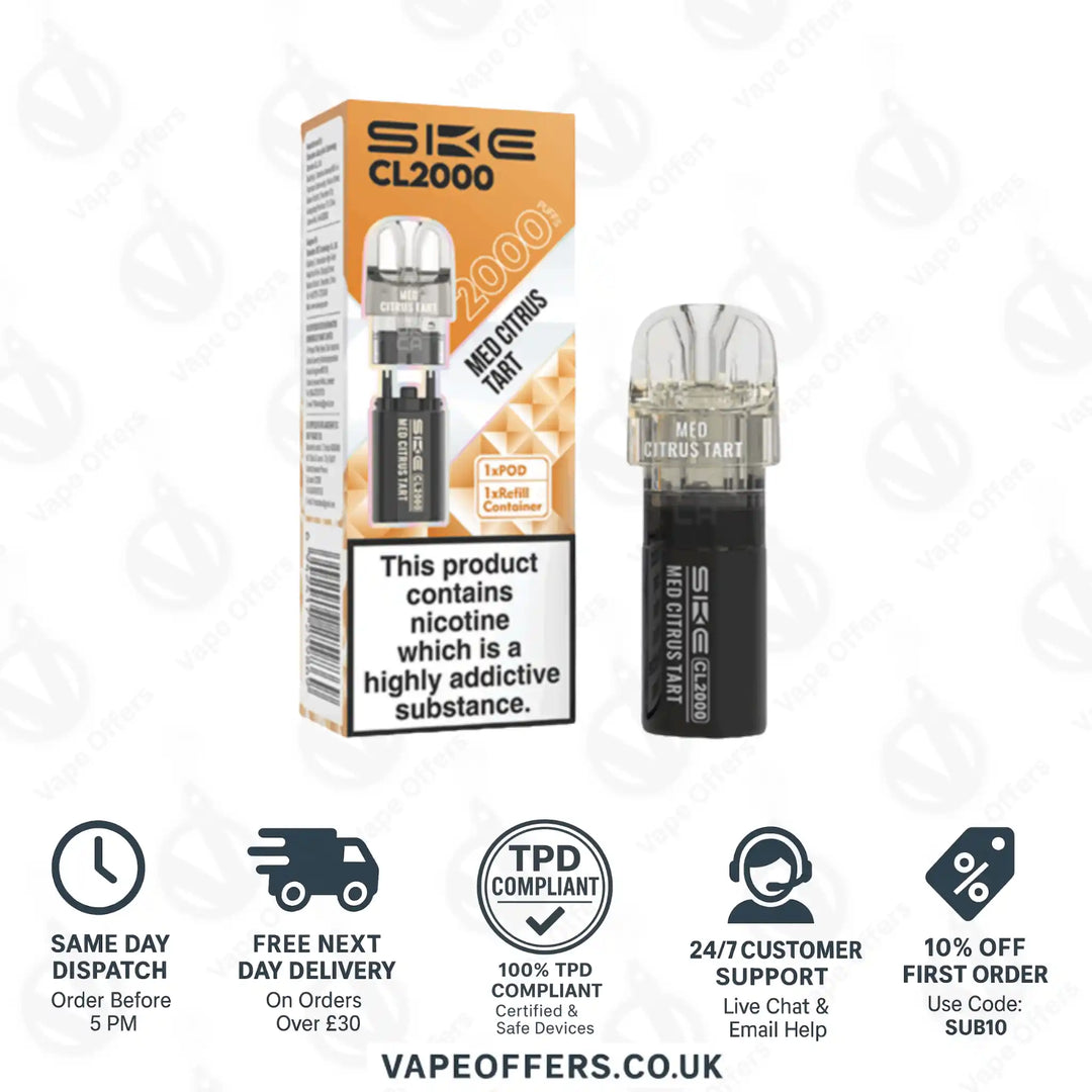SKE Crystal CL2000 Prefilled Pod Med Citrus Tart
