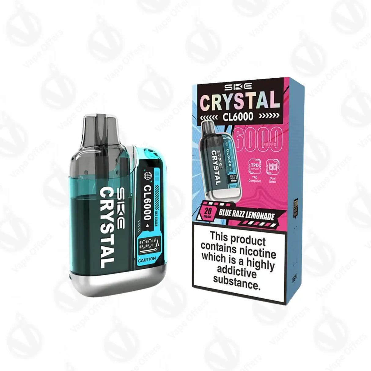 SKE Crystal CL6000 Blue Razz Lemonade Prefilled Pod Kit 