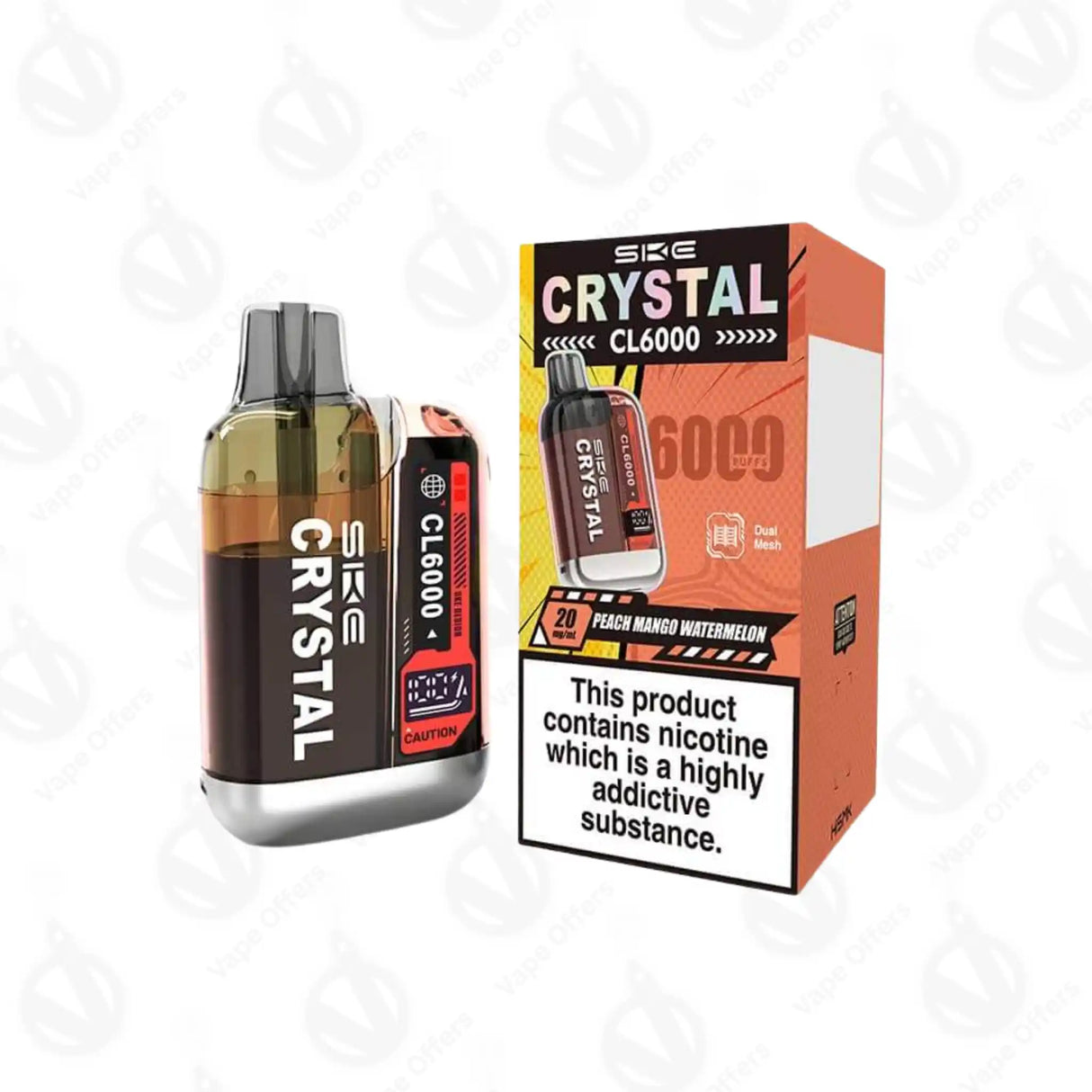 SKE Crystal CL6000 Peach Mango Watermelon Prefilled Pod Kit 