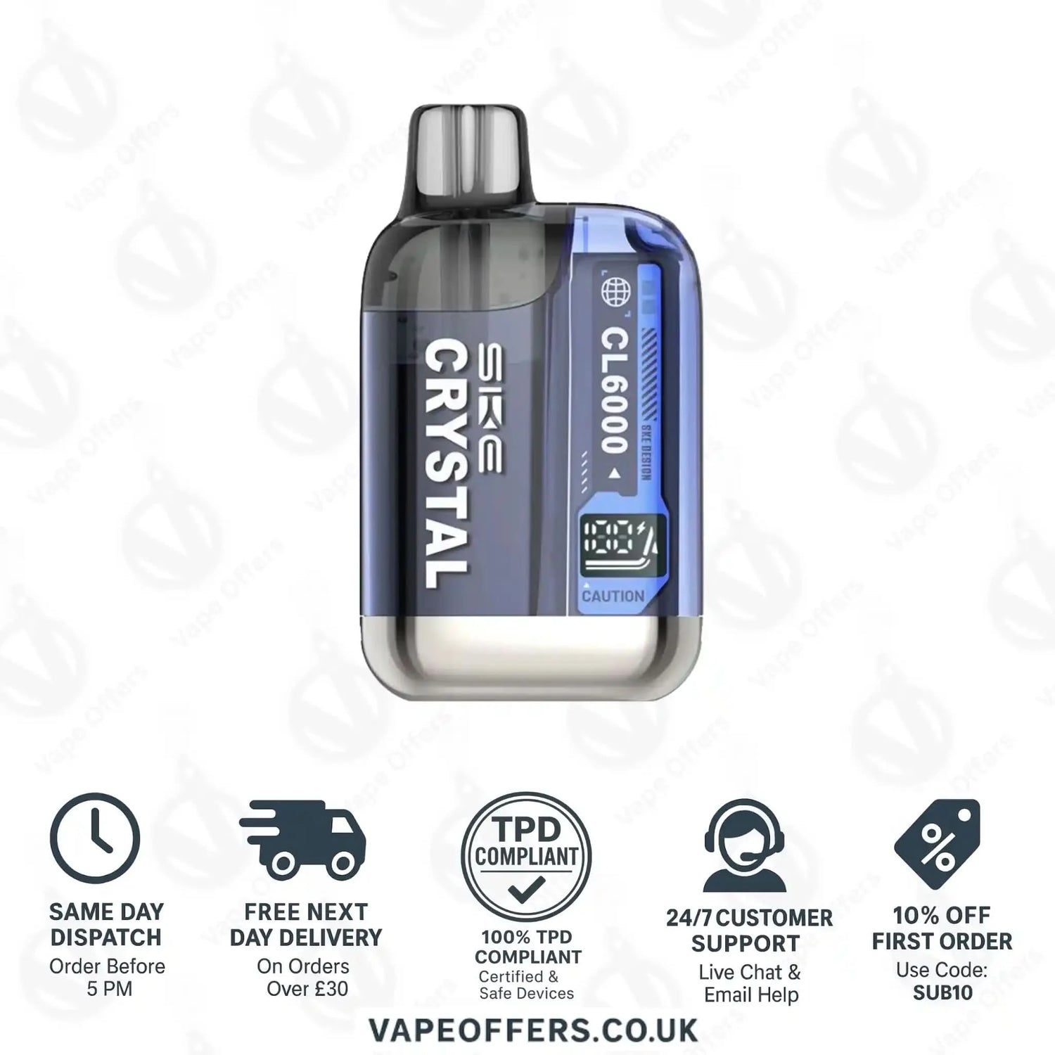 SKE Crystal CL6000 Prefilled Pod Kit Blueberry Sour Raspberry 