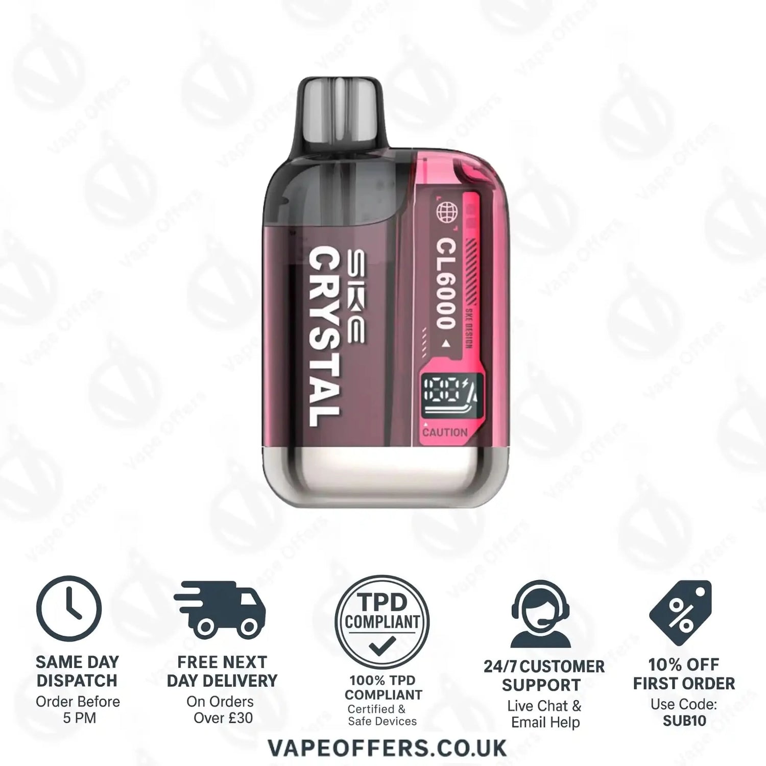 SKE Crystal CL6000 Prefilled Pod Kit Cherry Ice 