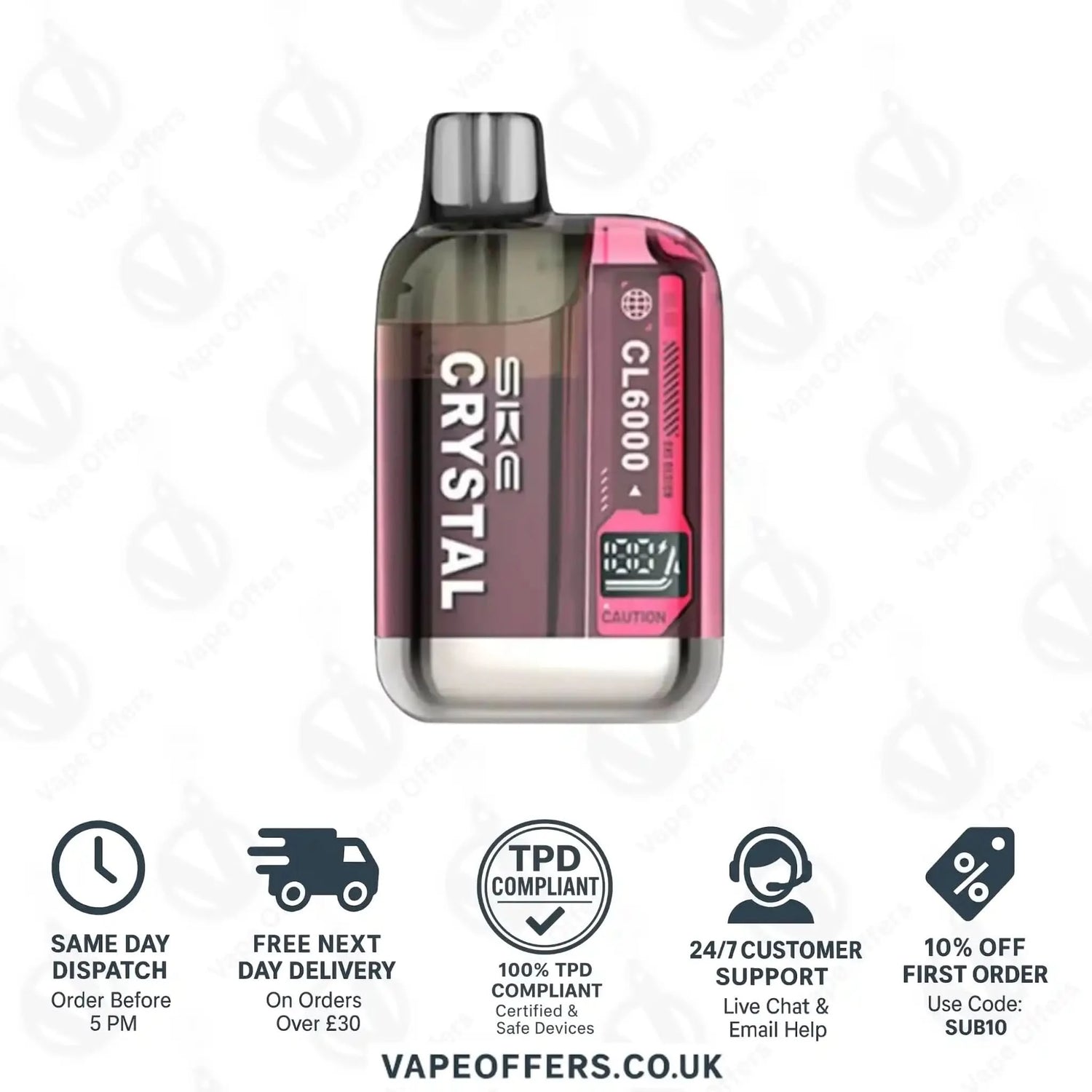 SKE Crystal CL6000 Prefilled Pod Kit Dragonfruit Melon 