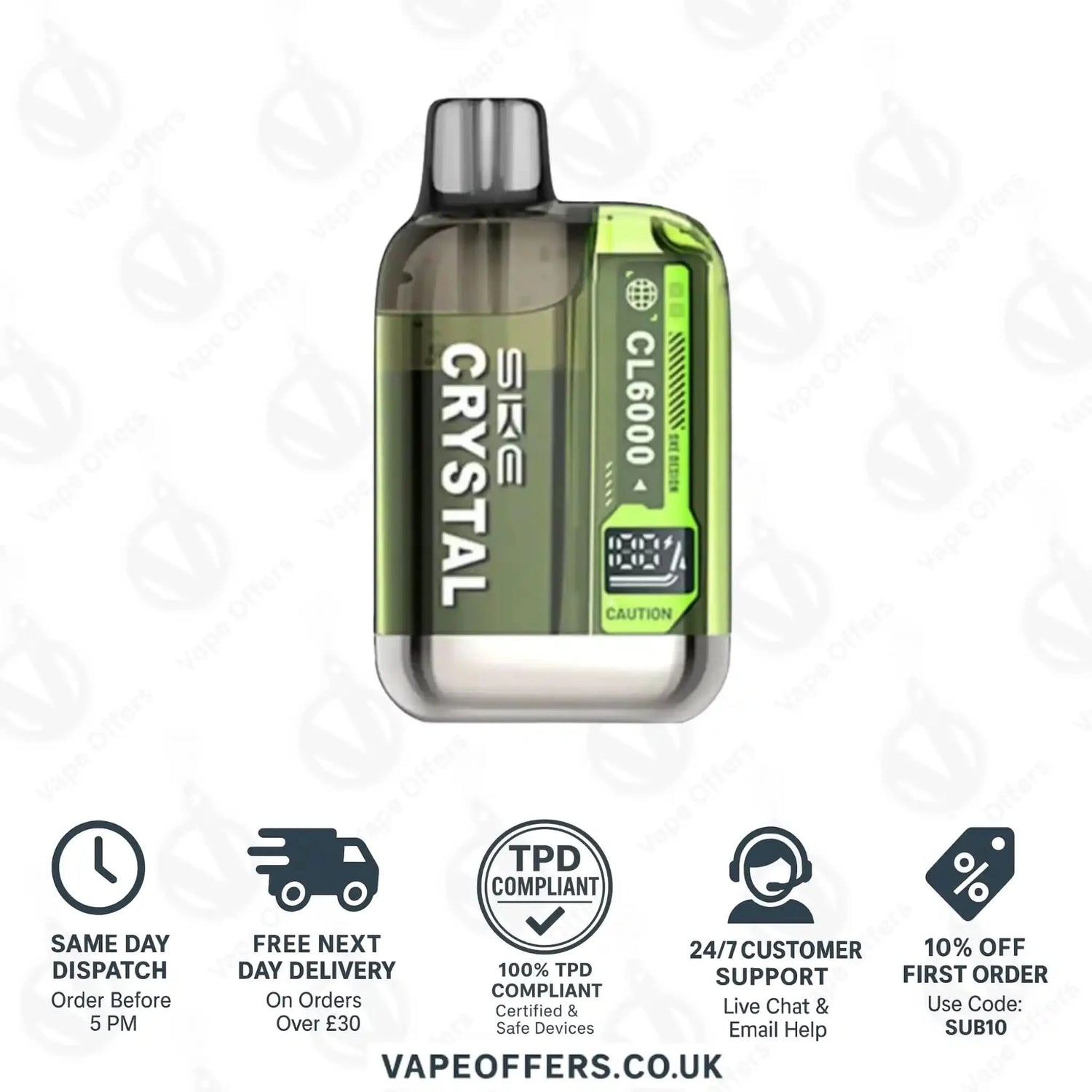 SKE Crystal CL6000 Prefilled Pod Kit Fresh Menthol Mojito 