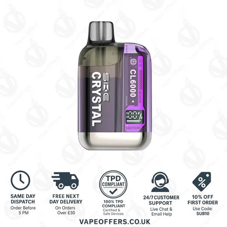 SKE Crystal CL6000 Prefilled Pod Kit Grape Splash