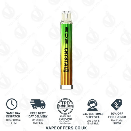 SKE Crystal Plus Vape Kit Prefilled Pod Kit Aurora Green With Lemon & Lime