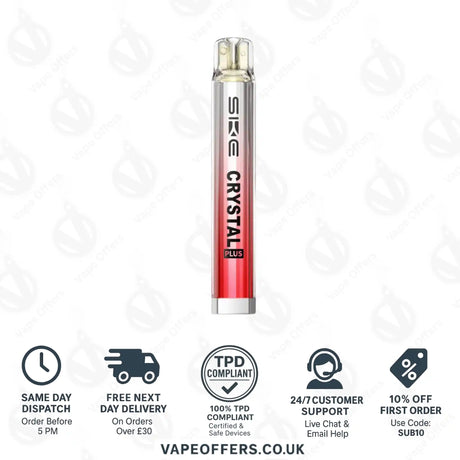 SKE Crystal Plus Vape Kit Prefilled Pod Kit Aurora Red With Watermelon Ice