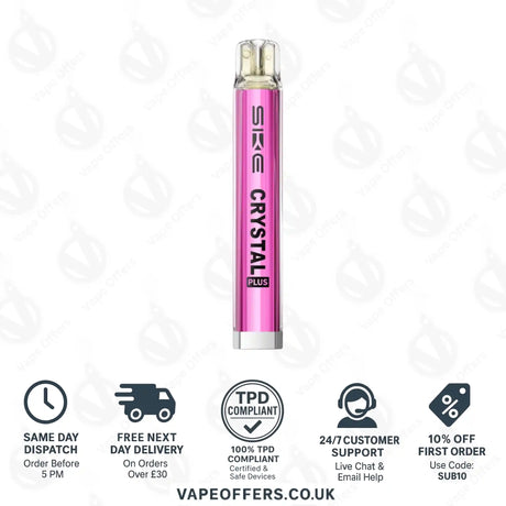 SKE Crystal Plus Vape Kit Prefilled Pod Kit Pink With Pink Lemonade