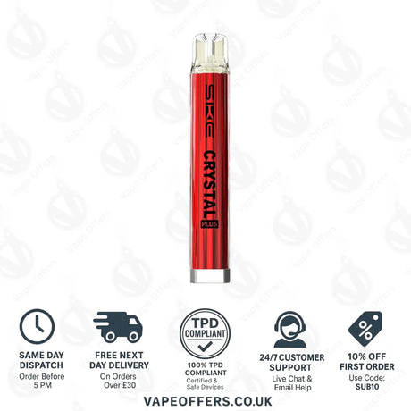 SKE Crystal Plus Vape Kit Prefilled Pod Kit Red With Cherry Ice