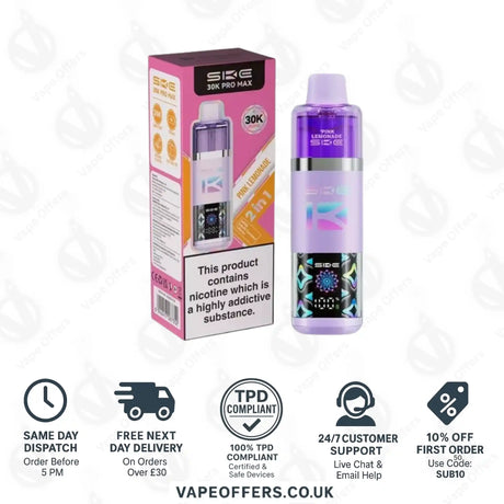 SKE Pro Max 30K 2 in 1 Prefilled Pod Kit Pink Lemonade