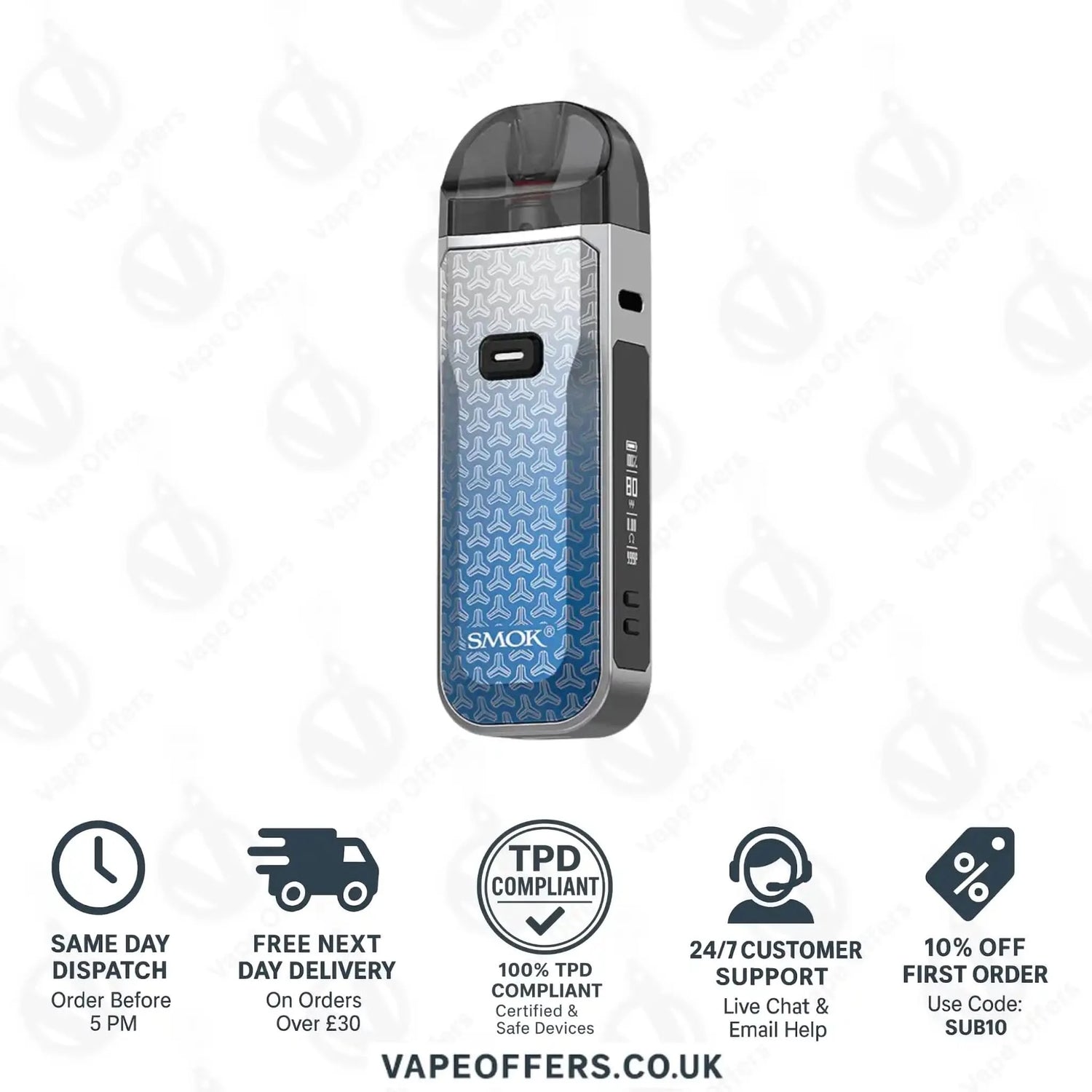 SMOK Nord 5 Pod Vape Kit Blue Grey Dart 