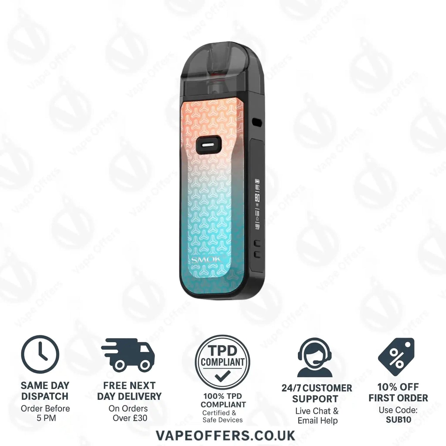 SMOK Nord 5 Pod Vape Kit Blue Pink Dart 