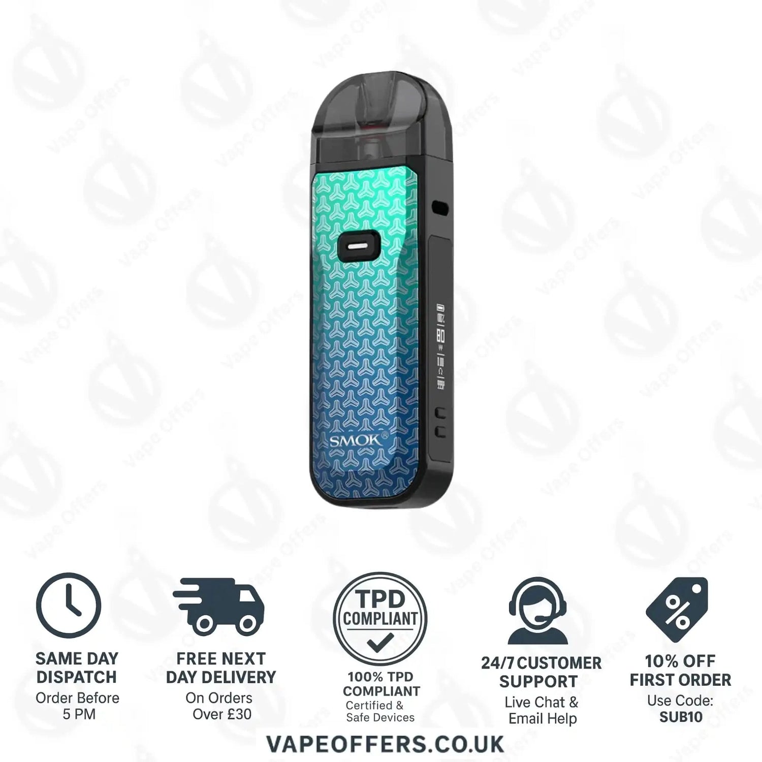 SMOK Nord 5 Pod Vape Kit Green Blue Dart 