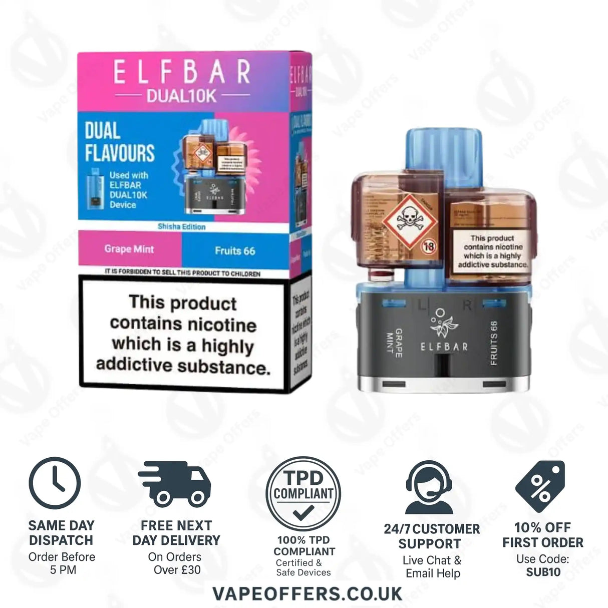 Elf Bar Dual 10K Prefilled Pod Shisha Edition