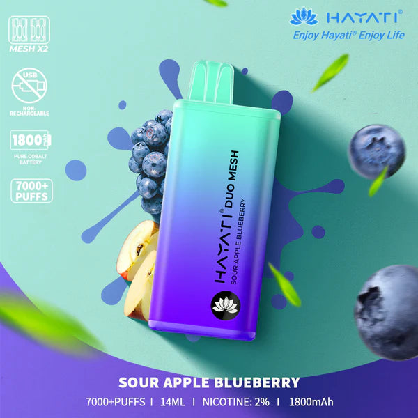 Sour Apple Blueberry Hayati Duo Mesh 7000 Puffs