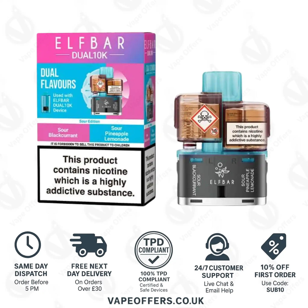 Elf Bar Dual 10K Prefilled Pod Sour Edition 