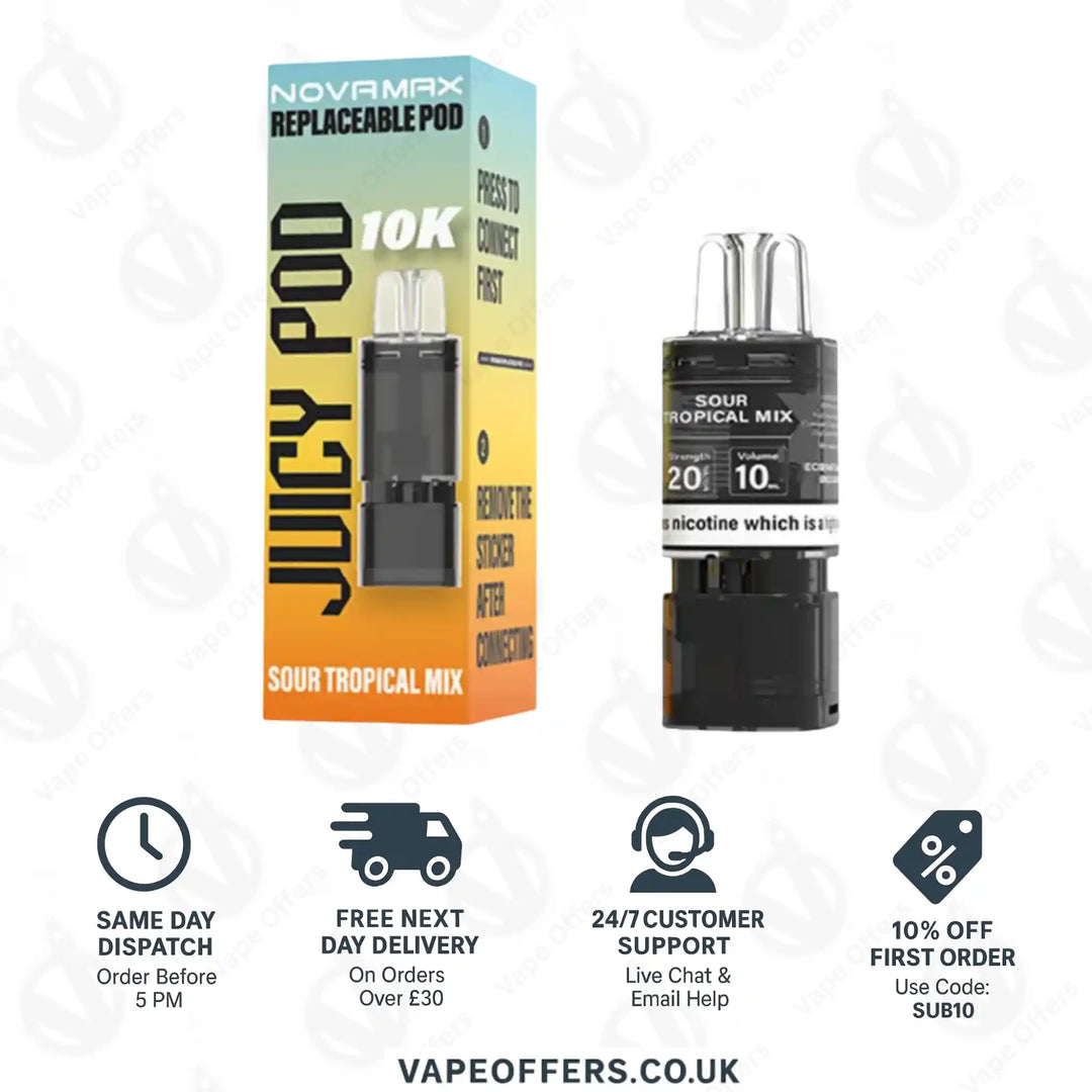 Juicy Pod Novamax 10K Prefilled Pods - Sour Tropical 