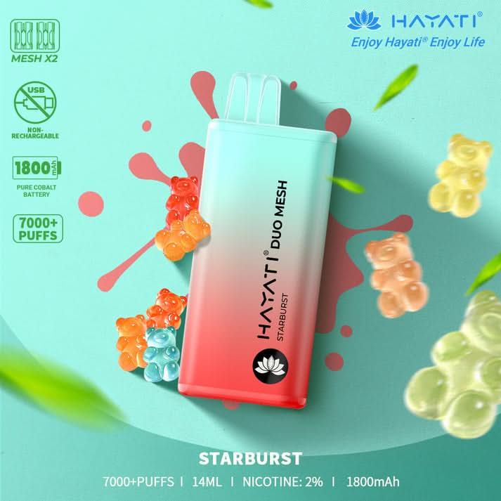 Hayati Duo Mesh 7000 Puffs Disposable Vape Box Deal