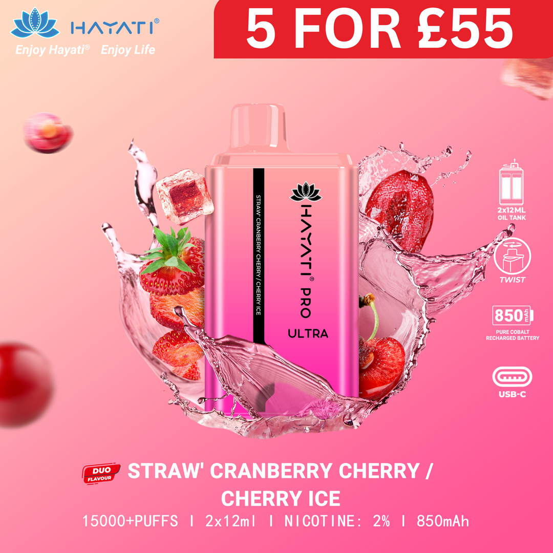 Strawberry Cranberry Cherry / Cherry Ice - Hayati Pro Ultra 15000 Puffs