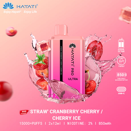 Strawberry Cranberry Cherry & Cherry Ice Hayati Pro Ultra 15000 